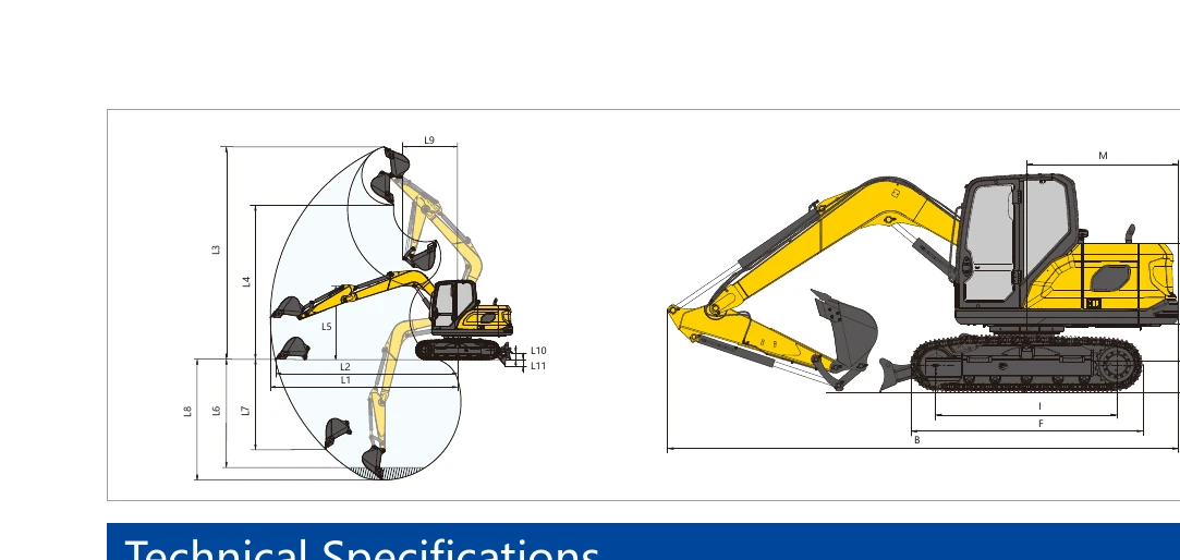 XE75GA working range diagram